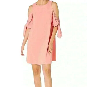 Taylor Dresses Women's Cold Shoulder Crepe and Chiffon Dress